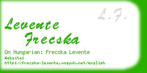 levente frecska business card